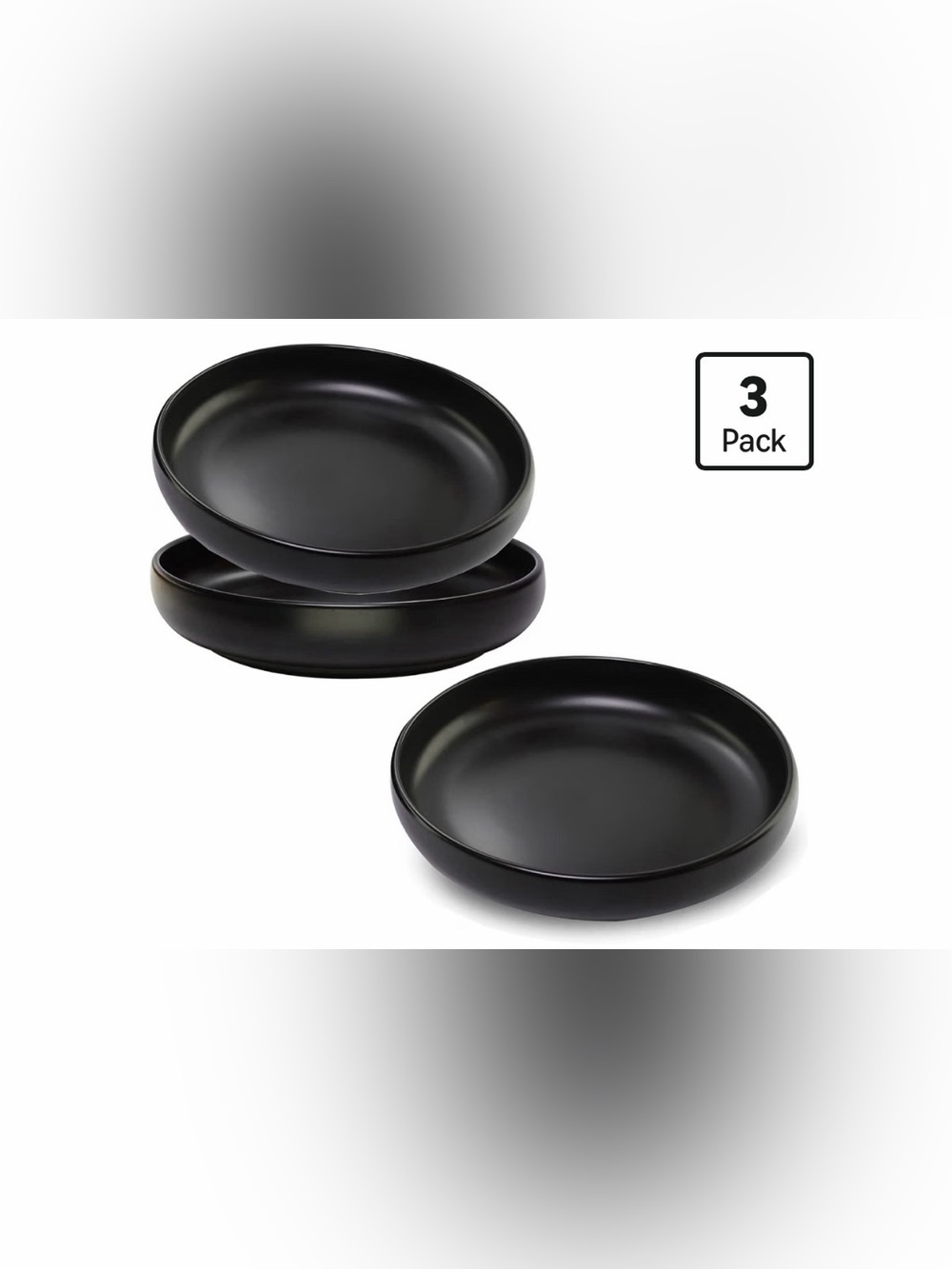 Lfpkixise Black Ceramic Shallow Pet Cat Food Water Bowls Set of 3